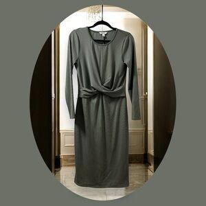 Nine West Long Sleeve Olive Dress